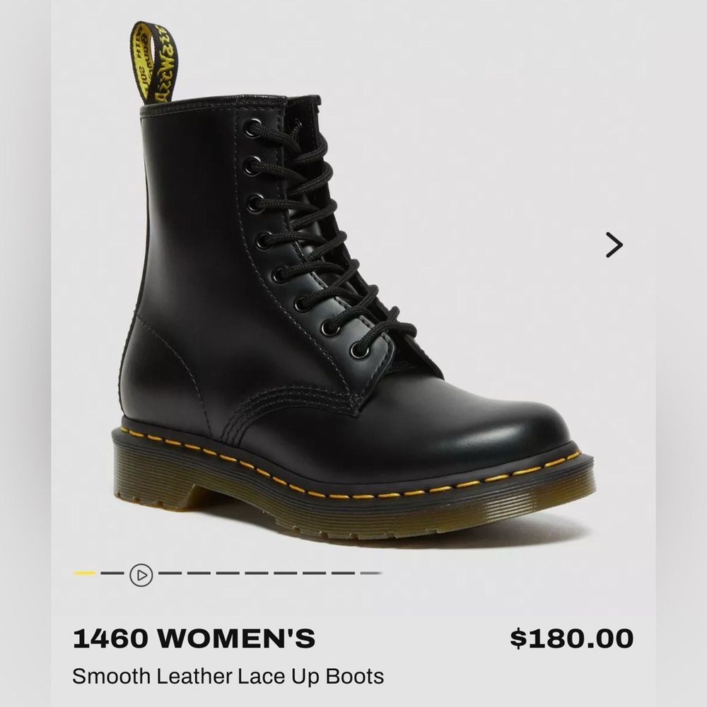 Like new! Dr. Martens 1460 women’s Smooth Leather Lace Up Boots | black sz 8